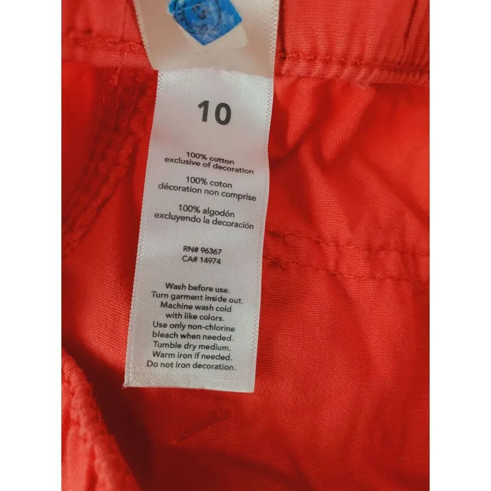 Osh Kosh BGosh‎ Cotton Cargo Shorts Size 10 Boys Elastic Waist Coral